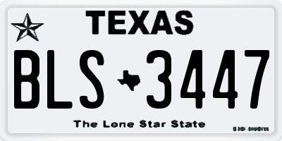 TX license plate BLS3447