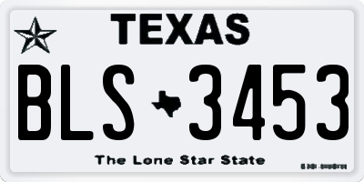 TX license plate BLS3453