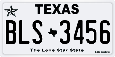 TX license plate BLS3456