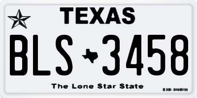 TX license plate BLS3458