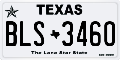TX license plate BLS3460