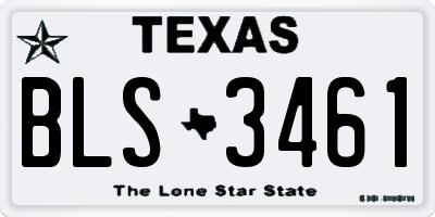 TX license plate BLS3461