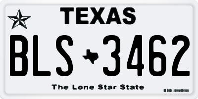 TX license plate BLS3462