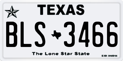 TX license plate BLS3466