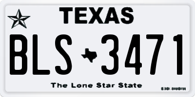 TX license plate BLS3471