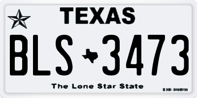 TX license plate BLS3473