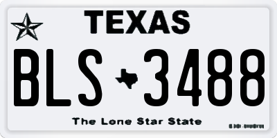 TX license plate BLS3488