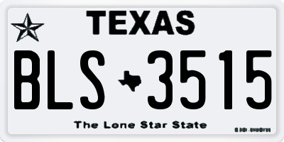 TX license plate BLS3515