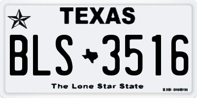 TX license plate BLS3516