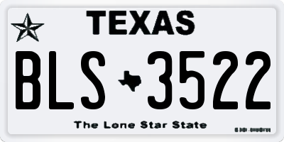 TX license plate BLS3522