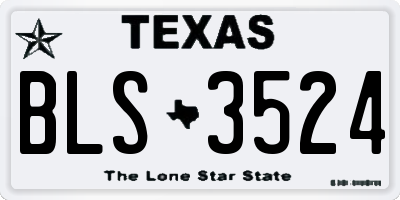 TX license plate BLS3524