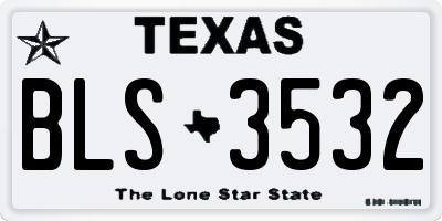 TX license plate BLS3532