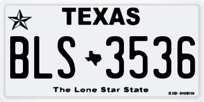 TX license plate BLS3536