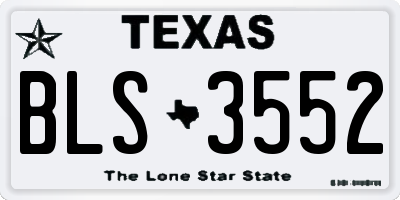 TX license plate BLS3552