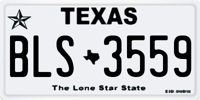 TX license plate BLS3559