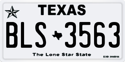 TX license plate BLS3563