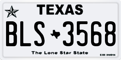 TX license plate BLS3568