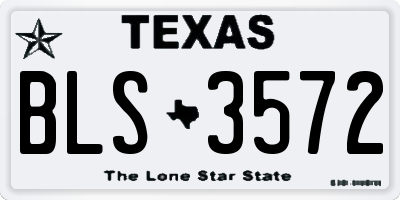 TX license plate BLS3572
