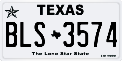 TX license plate BLS3574