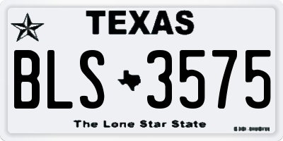 TX license plate BLS3575