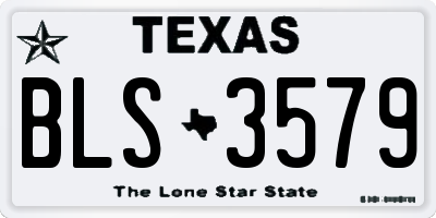 TX license plate BLS3579