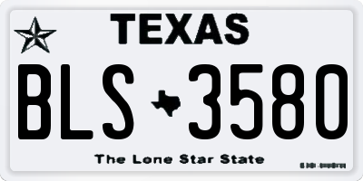 TX license plate BLS3580