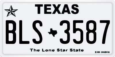 TX license plate BLS3587