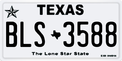 TX license plate BLS3588