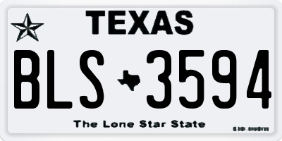 TX license plate BLS3594