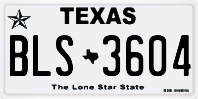 TX license plate BLS3604