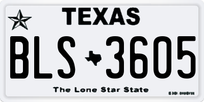 TX license plate BLS3605
