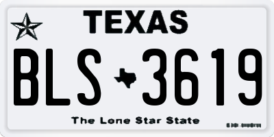 TX license plate BLS3619