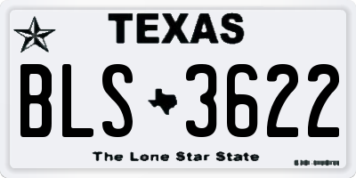 TX license plate BLS3622