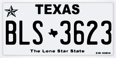 TX license plate BLS3623