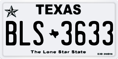 TX license plate BLS3633