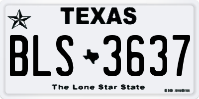 TX license plate BLS3637