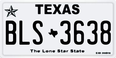 TX license plate BLS3638