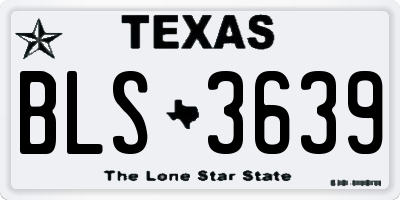 TX license plate BLS3639