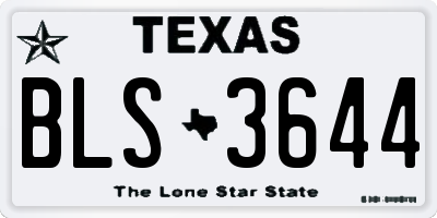 TX license plate BLS3644