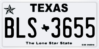 TX license plate BLS3655