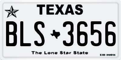 TX license plate BLS3656