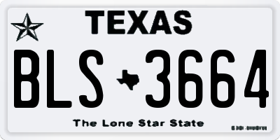 TX license plate BLS3664
