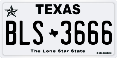TX license plate BLS3666