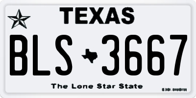 TX license plate BLS3667