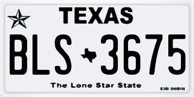 TX license plate BLS3675