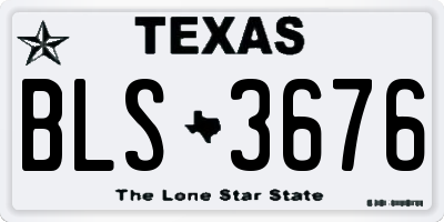 TX license plate BLS3676