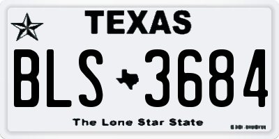 TX license plate BLS3684