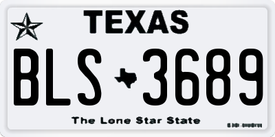 TX license plate BLS3689