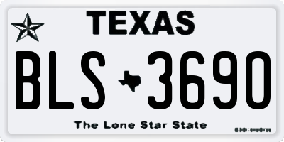 TX license plate BLS3690