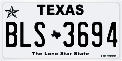 TX license plate BLS3694